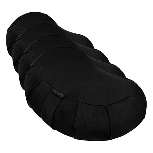 Retrospec Sedona Zafu 요가 명상 쿠션, 블랙., 초승달 - color: 블랙., size: 1 Count (Pack of 4)