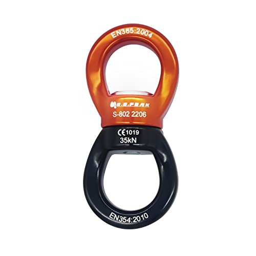 35kN Swing Swivel, CE Certified 360°Rotational Device, Silent Hanging Accessory for Tree Swing, Aerial Dance - color: Orange+black, size: 35 kN