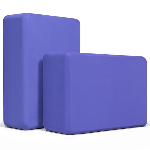 2 Pack Yoga Blocks, Lightweight 3x6x9in Yoga Bricks - color: 2PACK-Purple