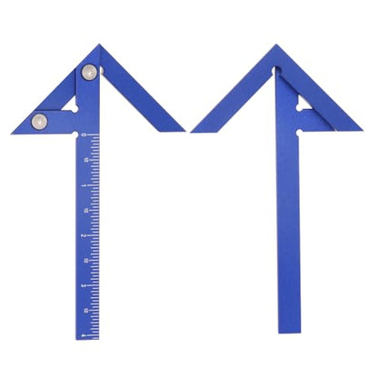 Aluminum Imperial Circle Center Positioning, 45/90 Degree Positioning Ruler, Right Angle Positioning, Centerline Positioning, Multi-Function Arrow Ruler, High-Precision Measuring Ruler,044BL - color: Blue(Imperial)