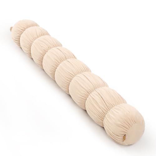 Pat. Pend. Long Body Pillow for Adults, 59 Inch, Beige | Side sleeper body pillow with a removable, washable soft velvet cover; long bolster design for sleeping and relaxing on beds - color: Beige, size: 59" x 7.87"