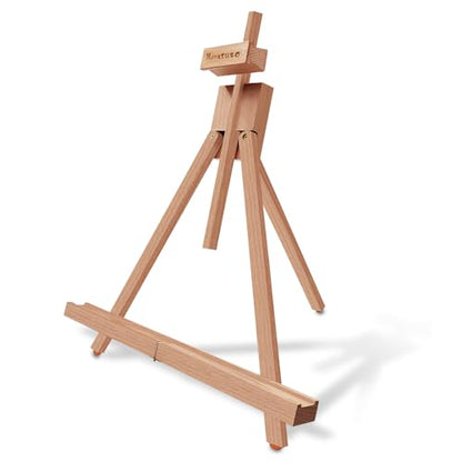 Miratuso Painting Easel, A-Frame Wooden Tabletop Easel Display Stand | Adjustable, Holding Canvas Up to 22" High, Foldable, Portable Multiple Use Photo and Sign Holder, Gift for Artist Beginner - style: Single
