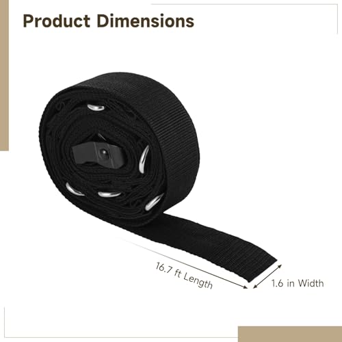Door Anchor Strap for Resistance Bands, Multi-Point Door Exercise Anchor, Portable Anchor Gym Attachment with 5 Fixed Loops, Heavy Duty Home Gym Workout Equipment