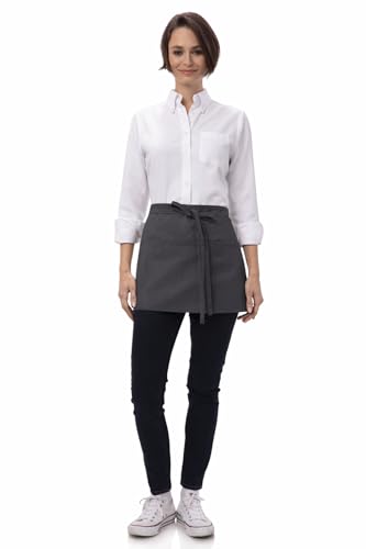 Chef Works Unisex Waitress Apron - color: Dark Grey Stripe