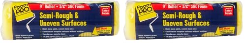 Foam PRO 22 FoamPRO Roller Cover, 1/2 in Nap, 9 in L, Semi Rough and Uneven Surface (Pack of 2) - size: 1 Count (Pack of 2), style: Semi-Rough & Uneven Surface