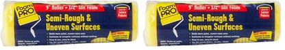Foam PRO 22 FoamPRO Roller Cover, 1/2 in Nap, 9 in L, Semi Rough and Uneven Surface (Pack of 2) - size: 1 Count (Pack of 2), style: Semi-Rough & Uneven Surface