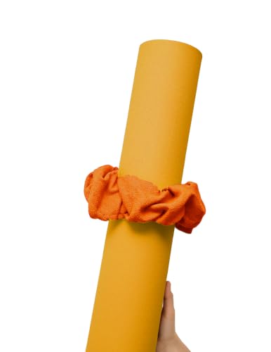 Yoga Mat Scrunchie Yoga Mat Strap Carrier Pilates Mat Holder | Holds Your Yoga Mat in Style, Adjustable & Stretchy Yoga Mat Band, Fits Most Standard Yoga Mats (mat not included),Yoga Gifts - color: Orange