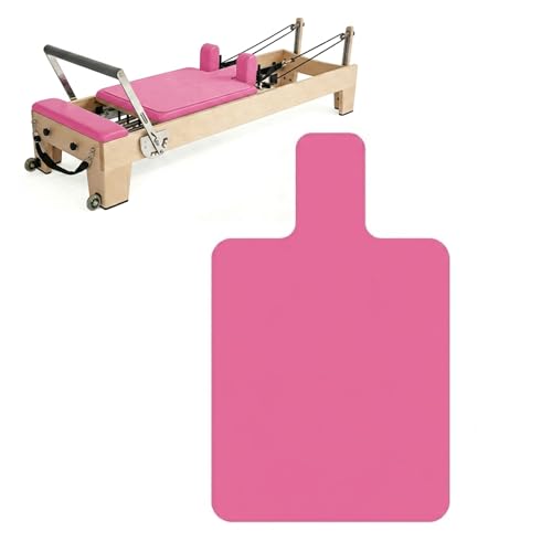 QCWN Non-Slip Pilates Reformer Mat Cover, 39" x 24" Pilates Machine Towel with Headrest Cutout, 0.8mm Sweat-Wicking Micro-Suede Foldable Mat for Female Pilates Enthusiast Exercise Matfor Pilate Training Yoga - color: Rose