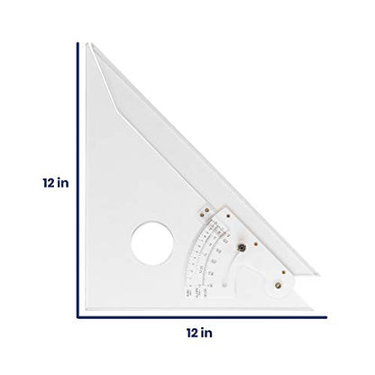 Pacific Arc Adjustable 12 Inch Triangle Plain Edge for Drafting, Architect, Engineer - style: 12 inch