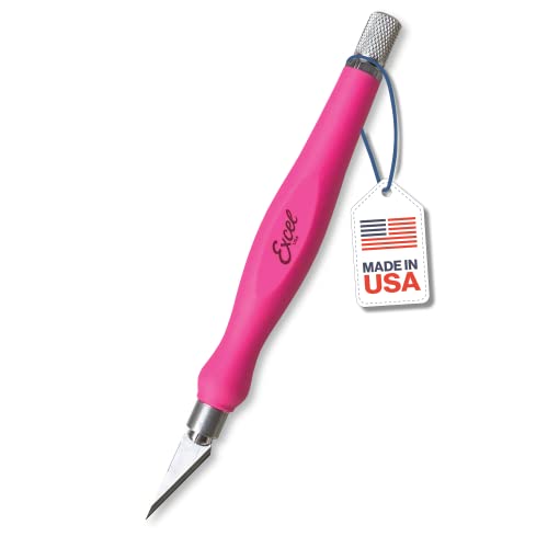 Excel Blades Fit Grip Craft Knife, #11 Blade, Rubber Grip, Pink, USA Made - color: Pink