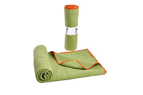 Namaste Skidless Premium Mat-Size Yoga Towel with Non Slip Grip;Exercise,Fitness,Pilates,and Yoga Gear; - color: Grass Green