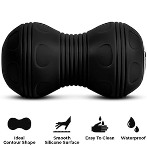 Rolling With It Vibrating Peanut Massage Ball, Deep Tissue, Black - color: Black