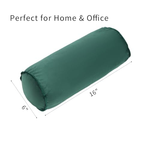 Neck Roll Pillow - color: Dark Green (Vetlet)