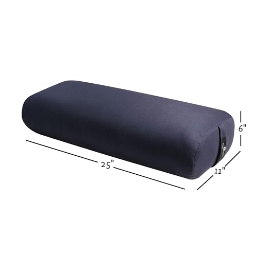 Hugger Mugger Standard Yoga Bolster - Firm, Supportive, Handmade, Durable - color: Blue