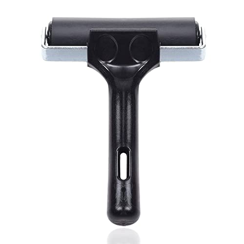 4-Inch Rubber Brayer Roller for Printmaking, Manual Roller Tool for Printmaking/Wallpaper/Gluing Application/Painting/Craft