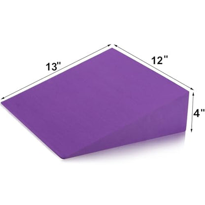 DEAYOU 2 Pack Yoga Foam Wedge, 13" EVA Foam Calf Stretch Slant Board for Lower Leg Strength Improve, Squat Wedge Incline Block for Workout, Exercise, Foot Heel Stretcher, Wrist Back Support (Purple)