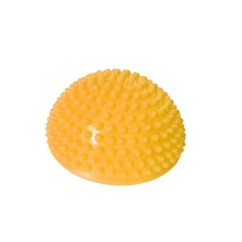 Half Balance Training Ball - Small PVC Semi-Round Stability Trainer with Textured Non-Slip Surface - Balance Board for Core Workouts - color: Yellow