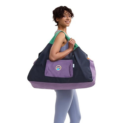 JoYnWell Yoga Bags and Carriers Fits All Your Stuff, Extra Large Yoga Mat Bag Full Zip Yoga Mat Bag with 3 Zipper pockets - color: Black-Multicolor