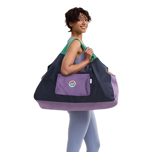 JoYnWell Yoga Bags and Carriers Fits All Your Stuff, Extra Large Yoga Mat Bag Full Zip Yoga Mat Bag with 3 Zipper pockets - color: Black-Multicolor