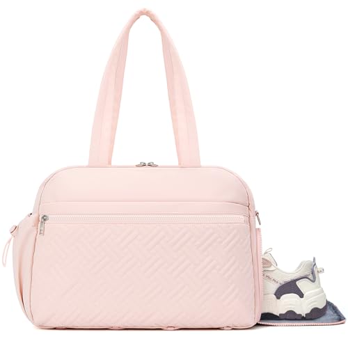 SYTRAH Gym Bag for Women, Lightweight Sport Workout Purse for Travel Pink - color: Pink(Shoes compartment)