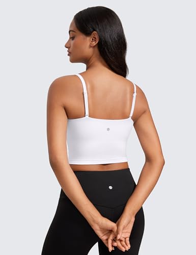 CRZ YOGA Butterluxe Cami Crop Tank Tops - color: White, size: Medium