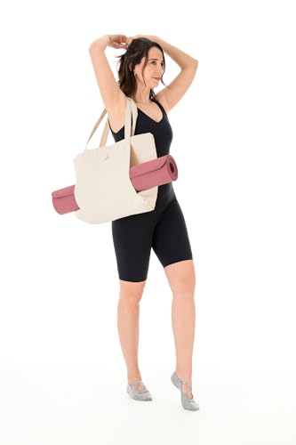 Mat Tote Bag – Cotton Canvas Yoga Mat Carrier – Eco-Friendly & Durable Yoga Mat Holder for Gym, Pilates, Travel, or Studio Use