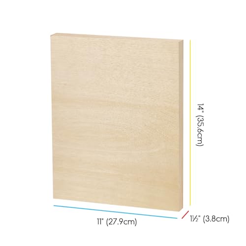 MEEDEN Unfinished Wood Canvas Board:11x14 Canvas Panel Pack of 2 | 1-1/2" Deep Wooden Panel Board, Blank Cradled Wood Art Board for Painting - Rectangle - size: 11x14/2 Pcs