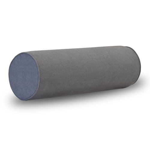 Cylinder Round Memory Foam Support Pillows Cervical Neck Roll Pillow with Pillowcase Soft, Comfortable and Breathable for Sleeping, Chair, Car, Sofa，Travel (Grey, 18X6) - color: Grey, size: 18x6