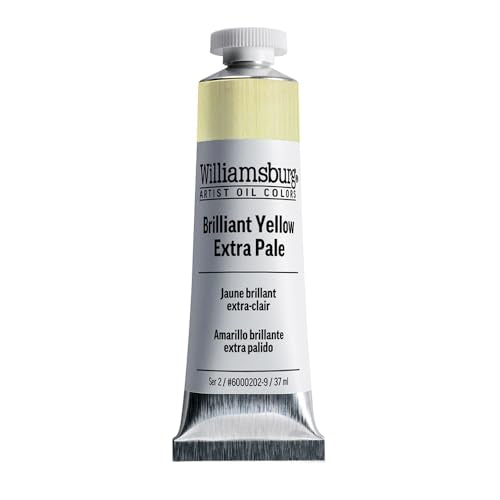 Williamsburg Artist Oil Colors, Brilliant Yellow Extra Pale, 37 ml Tube | Artist grade oil paint delivering rich texture, high pigment load, and distinctive handmade character. - color: Brilliant Yellow Extra Pale, size: 1.25 Fl Oz (Pack of 1)