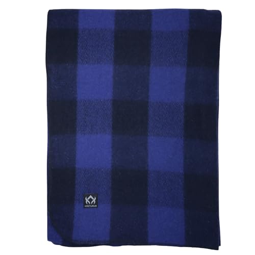 Arcturus Military Wool Blanket - Warm, Thick, Washable - Great for Outdoors, Camping, Stadium Blanket, Picnics, Travel - Car & Bushcraft Survival Kits - color: Blue Buffalo, size: Twin