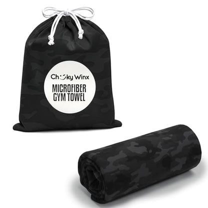 CHEEKY WINX Microfiber Gym Towel – Highly Absorbent Microfiber Sweat Towel, Quick-Dry Lightweight Design, Odour-Resistant Fabric, Matching Carry Bag, Camouflage, Regular (90 x 50 cm) - color: Camouflage, size: Regular