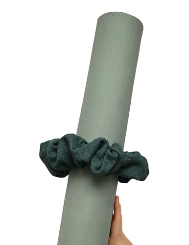 Yoga Mat Scrunchie Yoga Mat Strap Carrier Pilates Mat Holder | Holds Your Yoga Mat in Style, Adjustable & Stretchy Yoga Mat Band, Fits Most Standard Yoga Mats (mat not included),Yoga Gifts - color: Dark Green