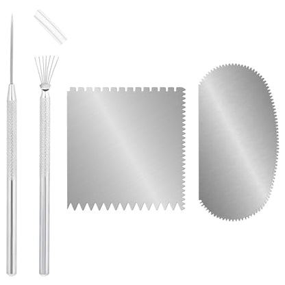 4pcs Pottery Ribs Clay Sculpting Tools Serrated Rib Tool for Pottery Steel Pottery Tools Ceramic Detail Ceramics Mud Tools Clay Needle Wire Texture Tool for Sculpture Pottery Clay Modeling Carving