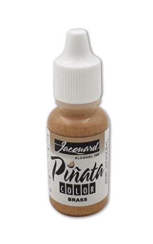 Jacquard Pinata Alcohol Ink - Brass - Professional and Versatile Ink that Produces Color Saturated and Acid-Free Results - 1/2 Fluid Ounce - Made in The USA - color: Brass, size: 1/2 fl oz
