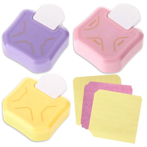 3 Pcs Corner Rounder Punch 3 in 1 Paper Corner Cutter Three Way Corners Cutter (Rounder+Beauty Shape+Chamfer Edges) for Cardstock Envelope Laminate DIY Card Making Paper Crafts Scrapbook Supplies - color: Yellow