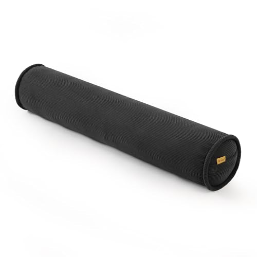 Body Pillow for Adults – Corduroy Long Round Bolster Pillow for Bed, Cuddle Pillow with Full Support for Side Sleepers & Restful Sleep,47 x 7.87 Inches,Lamp Black - color: Lamp Black, size: 47"x7.87"