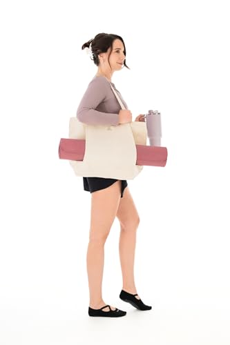 Mat Tote Bag – Cotton Canvas Yoga Mat Carrier – Eco-Friendly & Durable Yoga Mat Holder for Gym, Pilates, Travel, or Studio Use