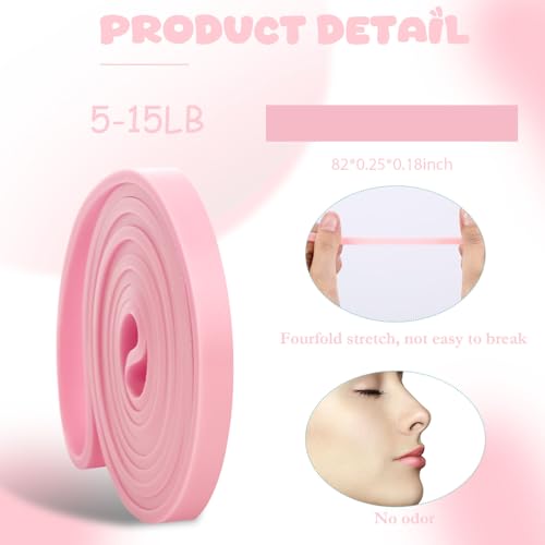Foilswirl 운동용 저항 밴드 8개 - color: 라이트 핑크, size: 5-15 Ibs