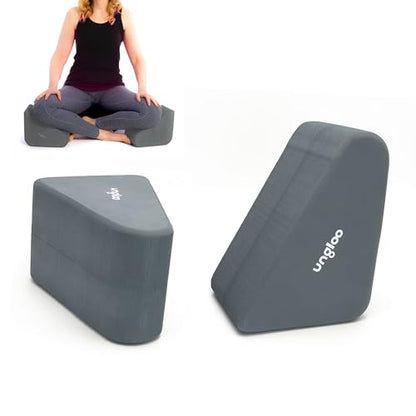 Ungloo Supportive Yoga Block Wedges for Seated Meditation – Elevates Knees, Reduces Hip Pressure, and Improves Cross-Legged Posture - color: Gray