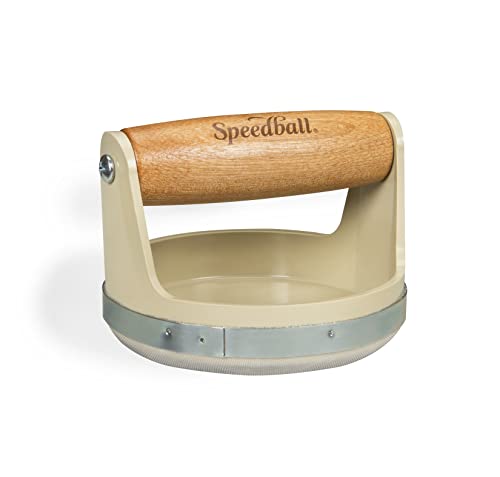 Speedball Block Printing Baren - Comfortable Wooden Handle, Made in the USA - 4 Inches (4139)