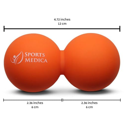 Sports Medica Peanut Massage Ball, Double Lacrosse and Peanut Ball Therapy - color: Orange Peanut Ball