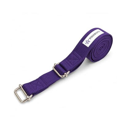 Yogikuti Double Buckle Yoga Strap - Adjustable Stretching Strap for Enhanced Flexibility in Yoga, Pilates, and Physical Therapy, Available in Various Colors and Lengths for All Fitness Levels - color: Purple