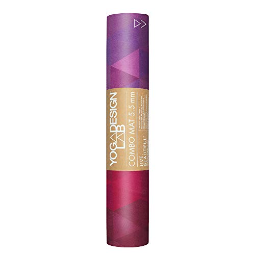YOGA DESIGN LAB | The Combo Yoga Mat | 2-in-1 Mat+Towel | Eco Luxury | Ideal for Hot Yoga, Power, Bikram, Ashtanga, Sweat | Studio Quality | Includes Carrying Strap! - color: Tribeca Sand, size: 5.5mm