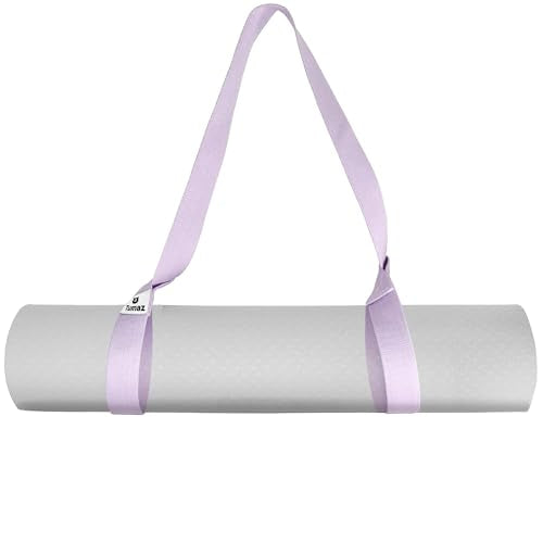 Tumaz Yoga Mat Strap Adjustable Carrier for All Yoga Mats, 2 Sizes | Extra Thick Cotton Blend |16+ colors are available | Fits Most Yoga Mats | Soft Woven Texture | Comfortable Shoulder Carry - color: 17.lilac Purple, size: 64 IN