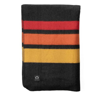 Arcturus Rainier Wool Blanket - Warm, Heavy, Washable, Bed Blanket | Great for Home & Camping (Sunset Peak, King) - color: Sunset Peak, size: King