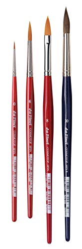 da Vinci Watercolor Series 4230 CosmoTop Spin Paint Brush Set, Synthetic, Multiple Sizes, 4 Brushes (Series 5530, 5584, 5580) - style: Cosmotop Mix + Spin Set