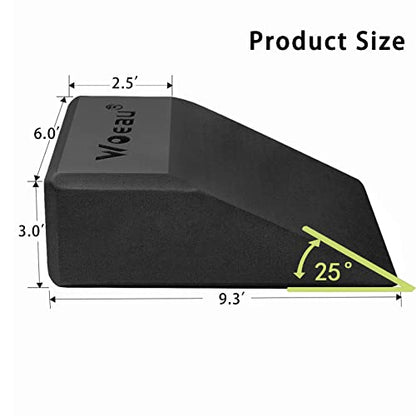 2 Pack Non-Slip Professional Squat Wedge Blocks - Heel Elevated Ramp for Squats, Calf Raises Platform for Men Women, Slant Board Trainer for Fitness, Pushup, Weightlifting, Yoga