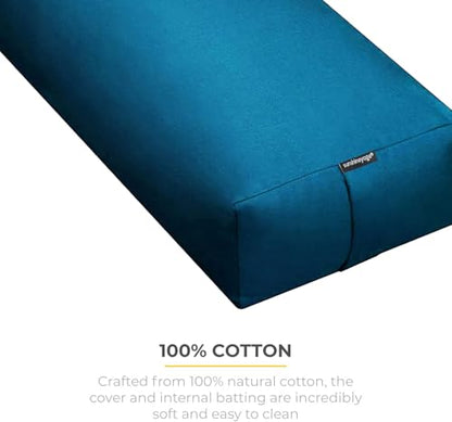 Firm Large Yoga Bolster, 24x12x6in - color: Oceanside - Zippered Cover, size: 2 Pack