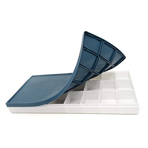 Honbay 24 Compartments Plastic Paint Palette Paint Tray with Soft Lid for Watercolors, Gouache, Acrylic and Oil Paint
