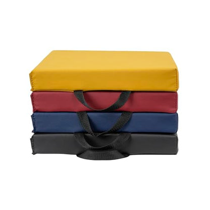FDP SoftScape 12 inch Square Toddler Floor Cushions with Handles Flexible Seating for Daycare, Preschool, Playroom 1.5 inch Deluxe Foam (4-Piece) - Volcano - color: Volcano